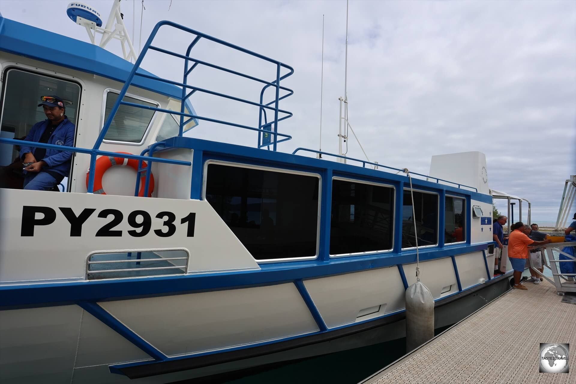 The municipal ferry which connects airport to Mangareva. 