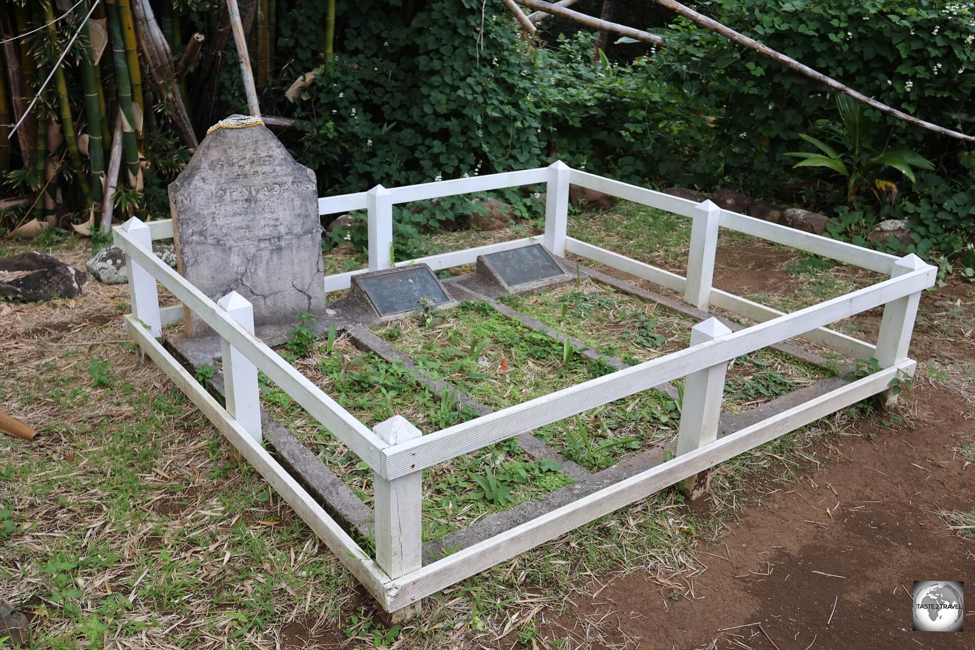 A view of John Adam's grave in Adamstown.