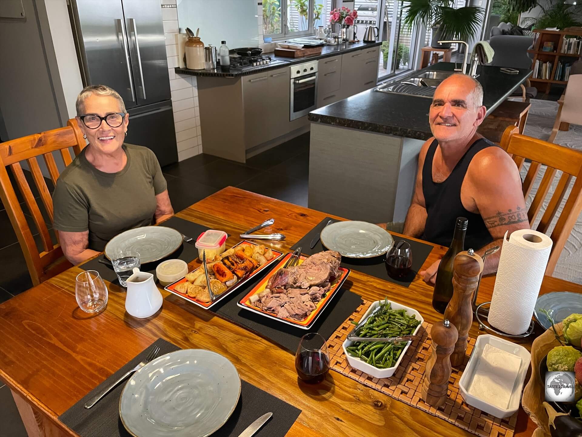 All of my meals on Pitcairn, such as this delicious roast lamb dinner, were prepared by Heather Young, who is an amazing cook.