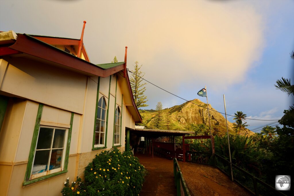 A view of the only church on Pitcairn Island - the Seventh-day Adventist church in Adamstown.