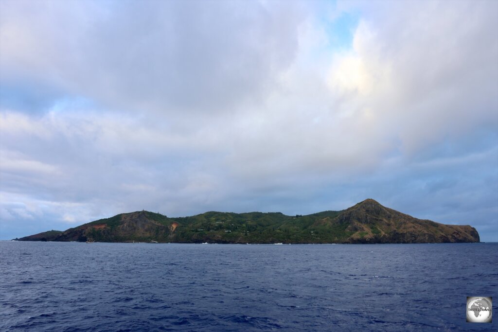 An early morning view of Pitcairn Island from the MV Silver Supporter.