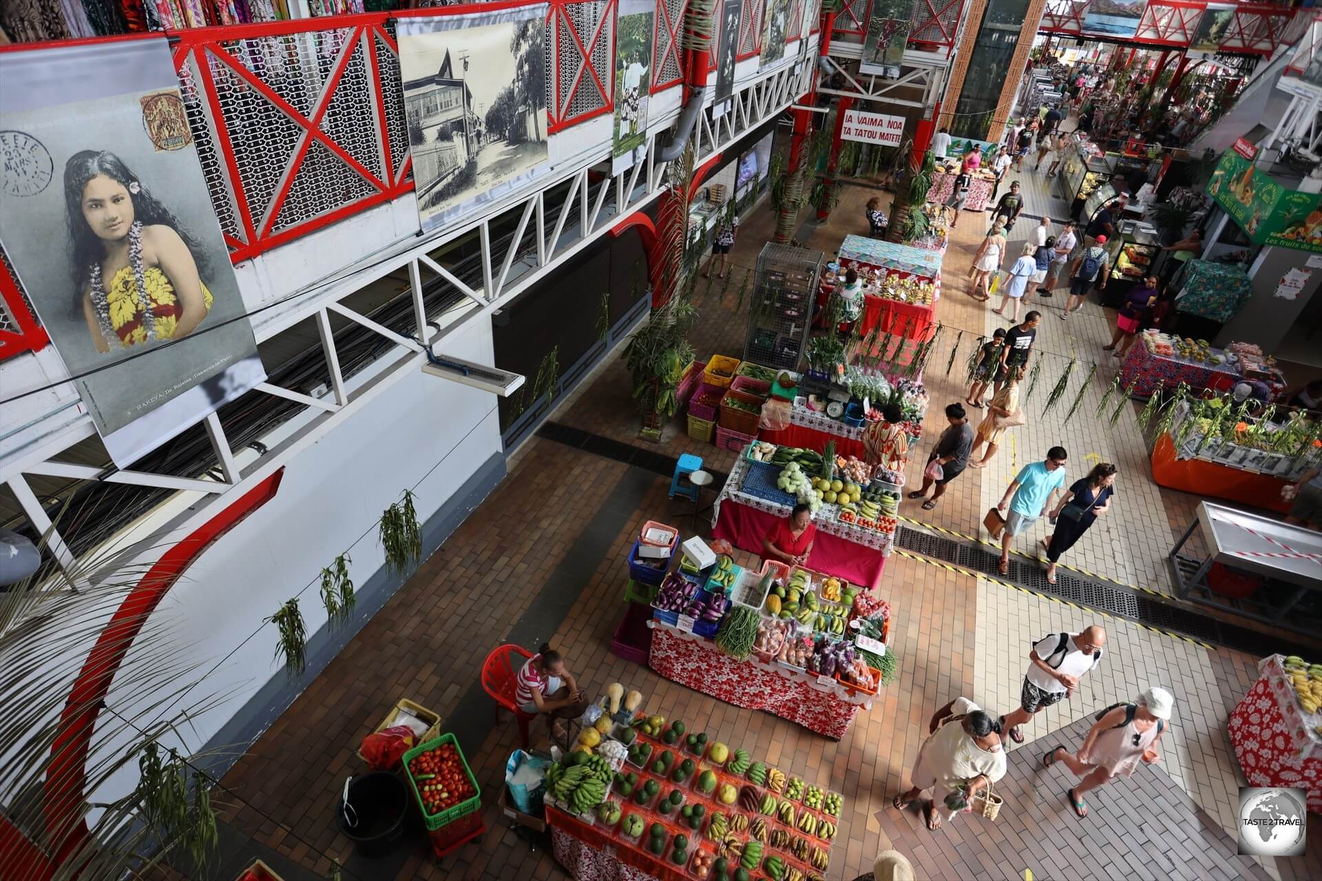 A view of the central market in Papeete, a great place for souvenir shopping.