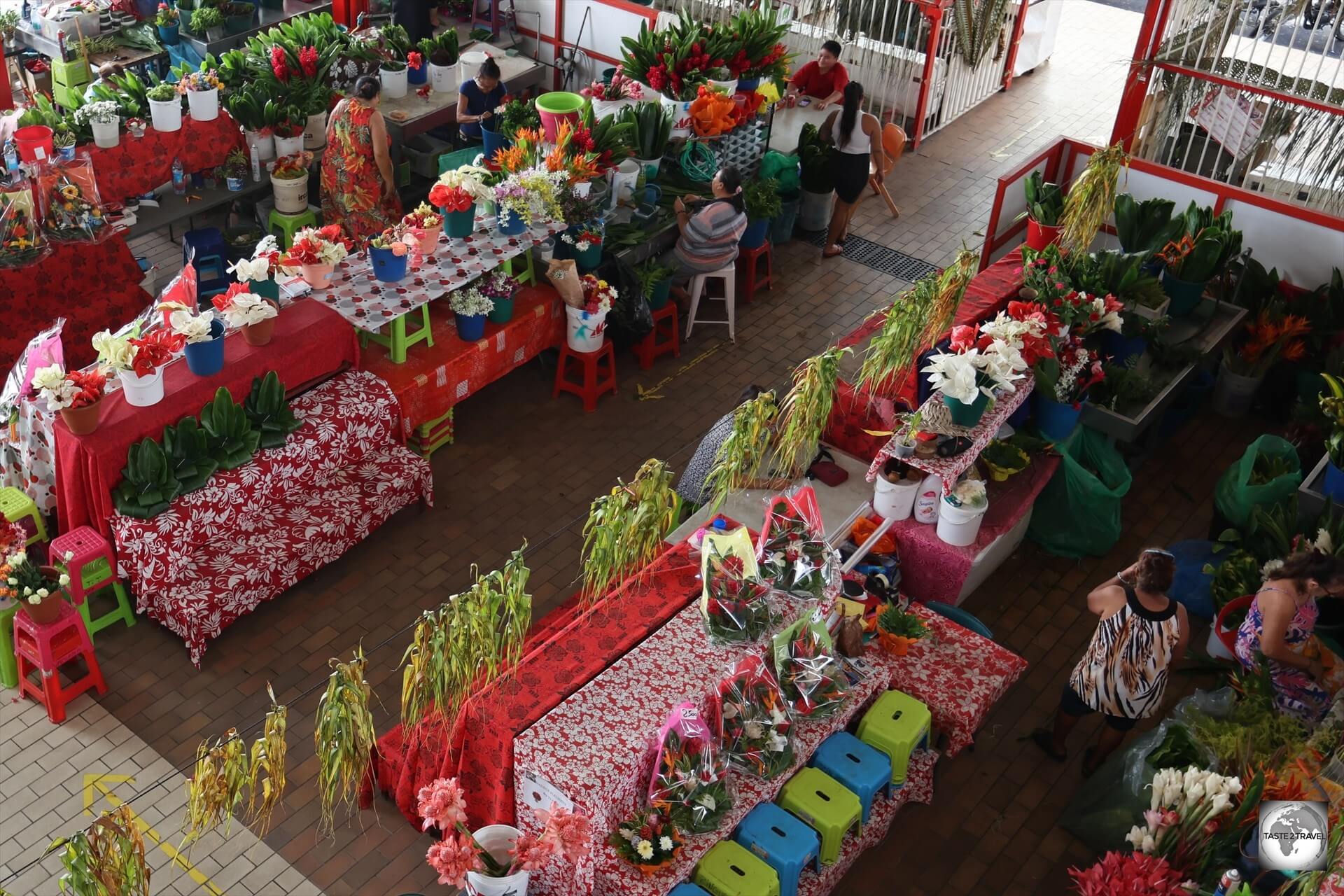 Flower sellers at Papeete central market.