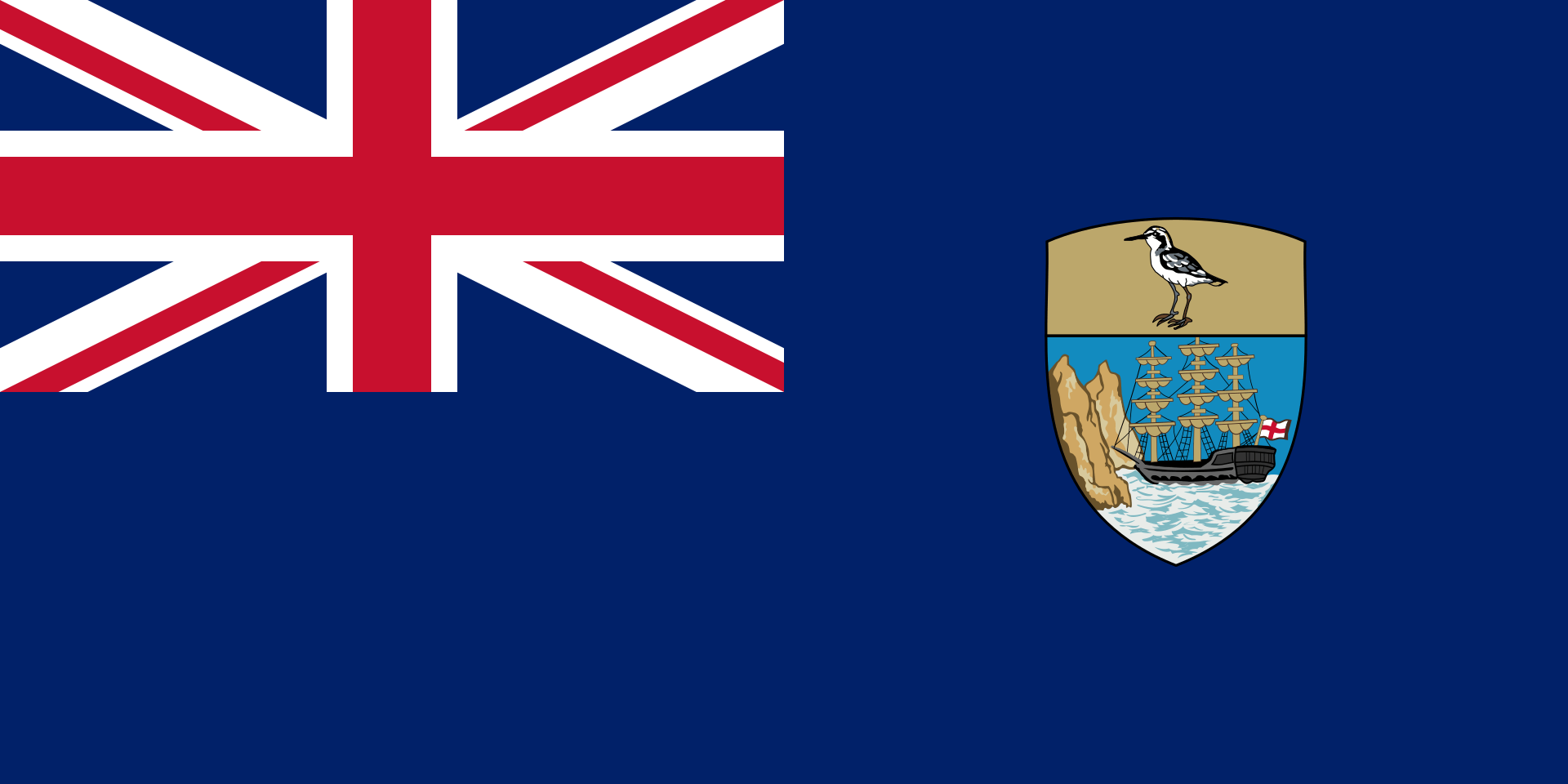 The flag of Saint Helena which features the endemic <i>Wirebird.