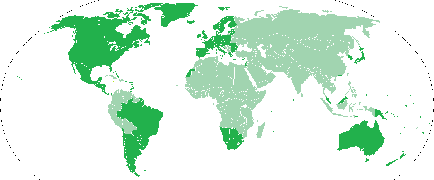 Visa Policy Map of Saint Helena. 