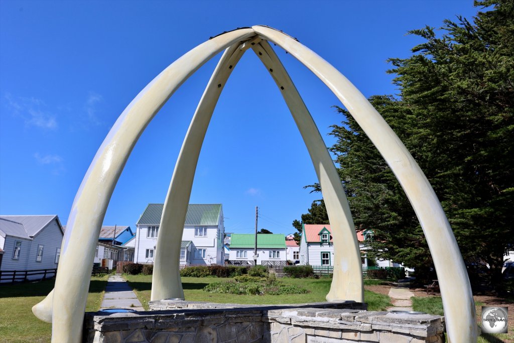 Constructed from the jaws of two Blue whales, the whalebone arch monument is an icon of Stanley.