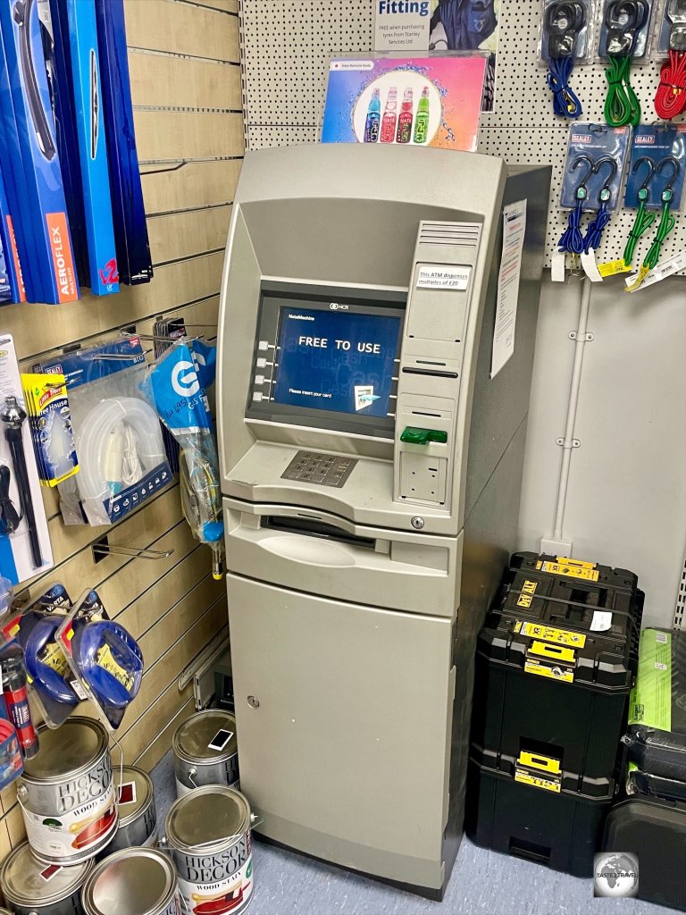 The one ATM on the Falkland Islands is located inside the shop at Stanley Services - the only service station in Stanley.