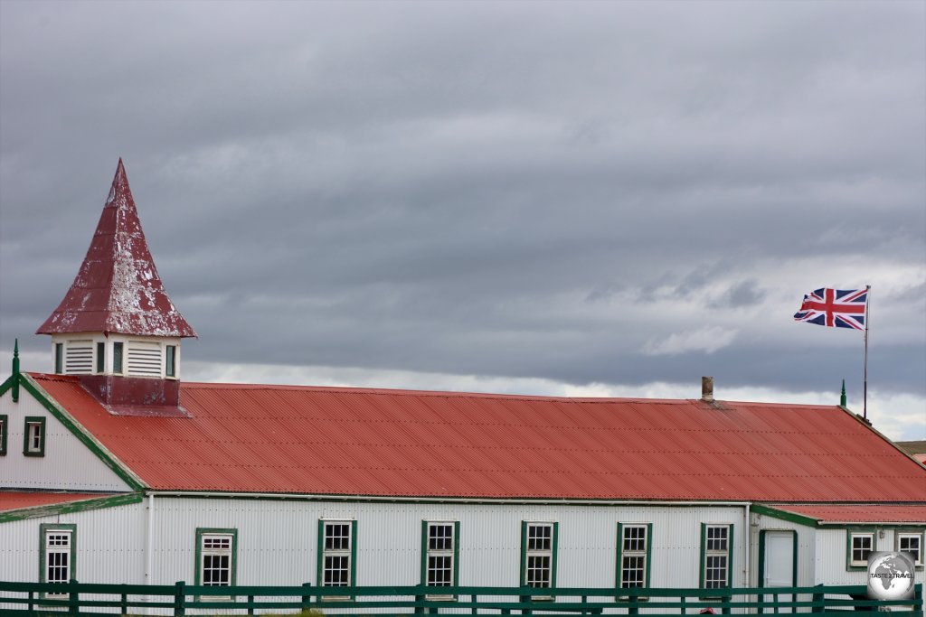 Goose Green Village Hall, where Islanders were imprisoned when the Argentine Military Junta took over the Islands in 1982.