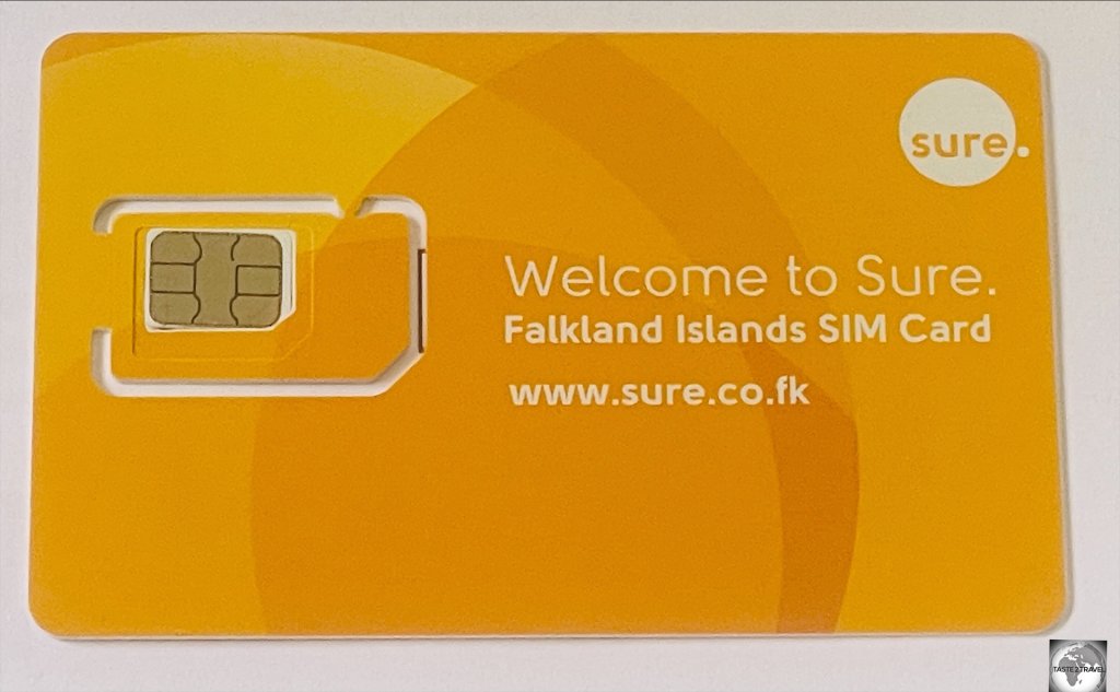 Sim cards can be purchased from the office of Sure Services in Stanley.