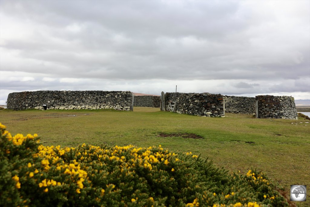 A view of the restored corral at Darwin settlement.