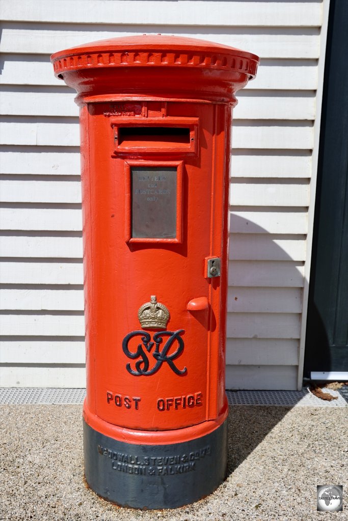 An old post box outside the Falkland Islands Museum in Stanley.