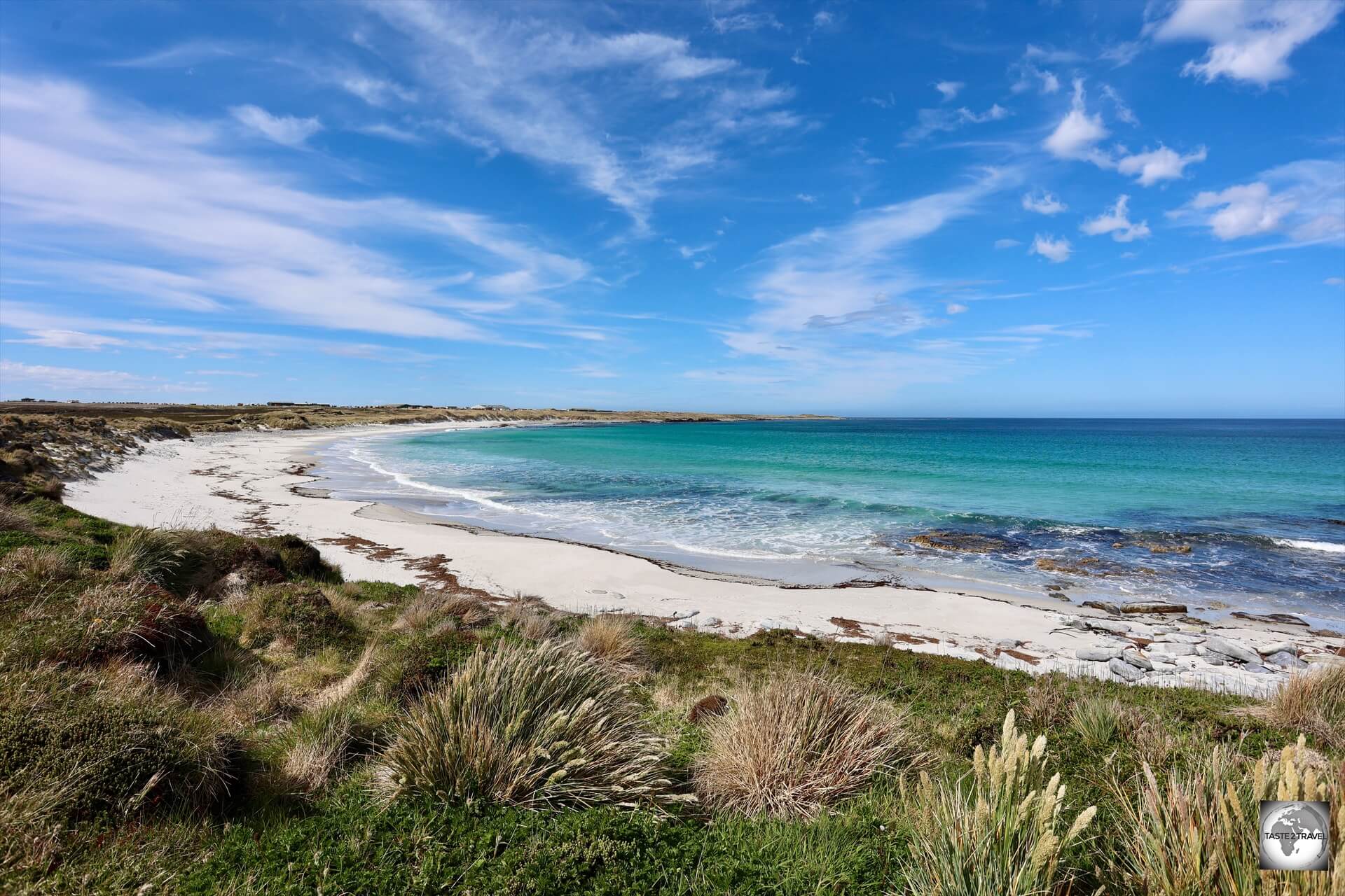 A view of the very pretty Rookery Bay, which is a sanctuary for nesting Magellanic penguins.