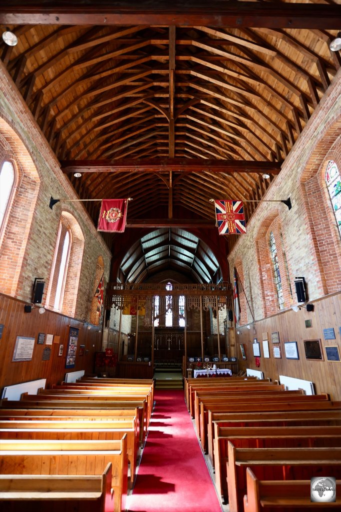 A view of the interior of Christ Church Cathedral in Stanley.