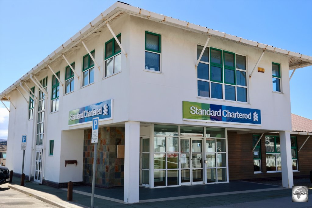 This branch of Standard Chartered bank in Stanley is the only bank in the Falkland Islands.