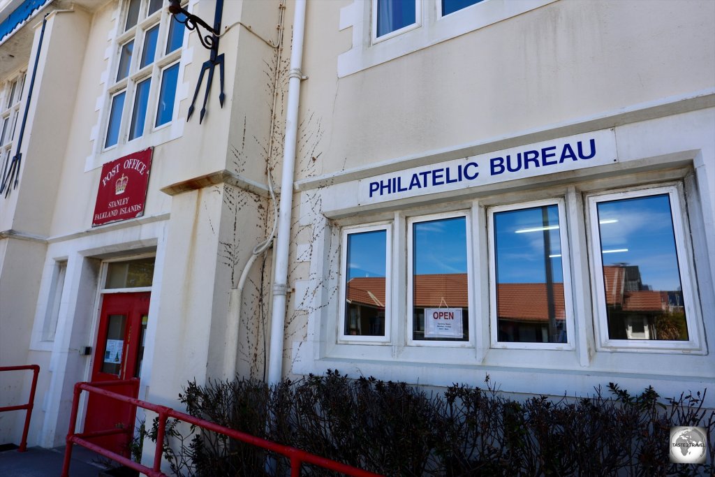 The post office in Stanley offers philatelic sales.
