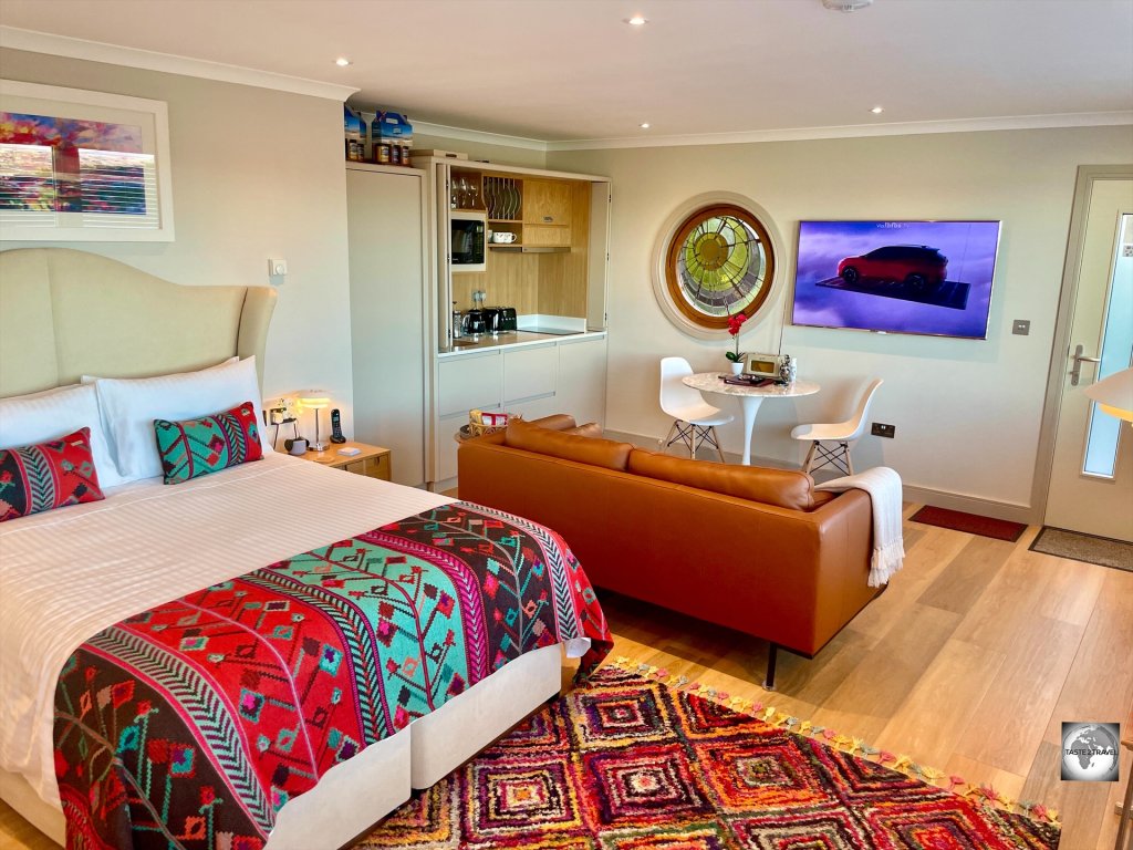 A view of my amazing accommodation in Stanley - "Anchors Aweigh".