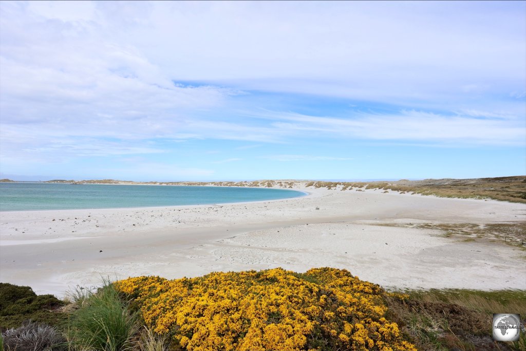 A view of the beach at Yorke Bay, which was reopened in 2020 following years of de-mining efforts.