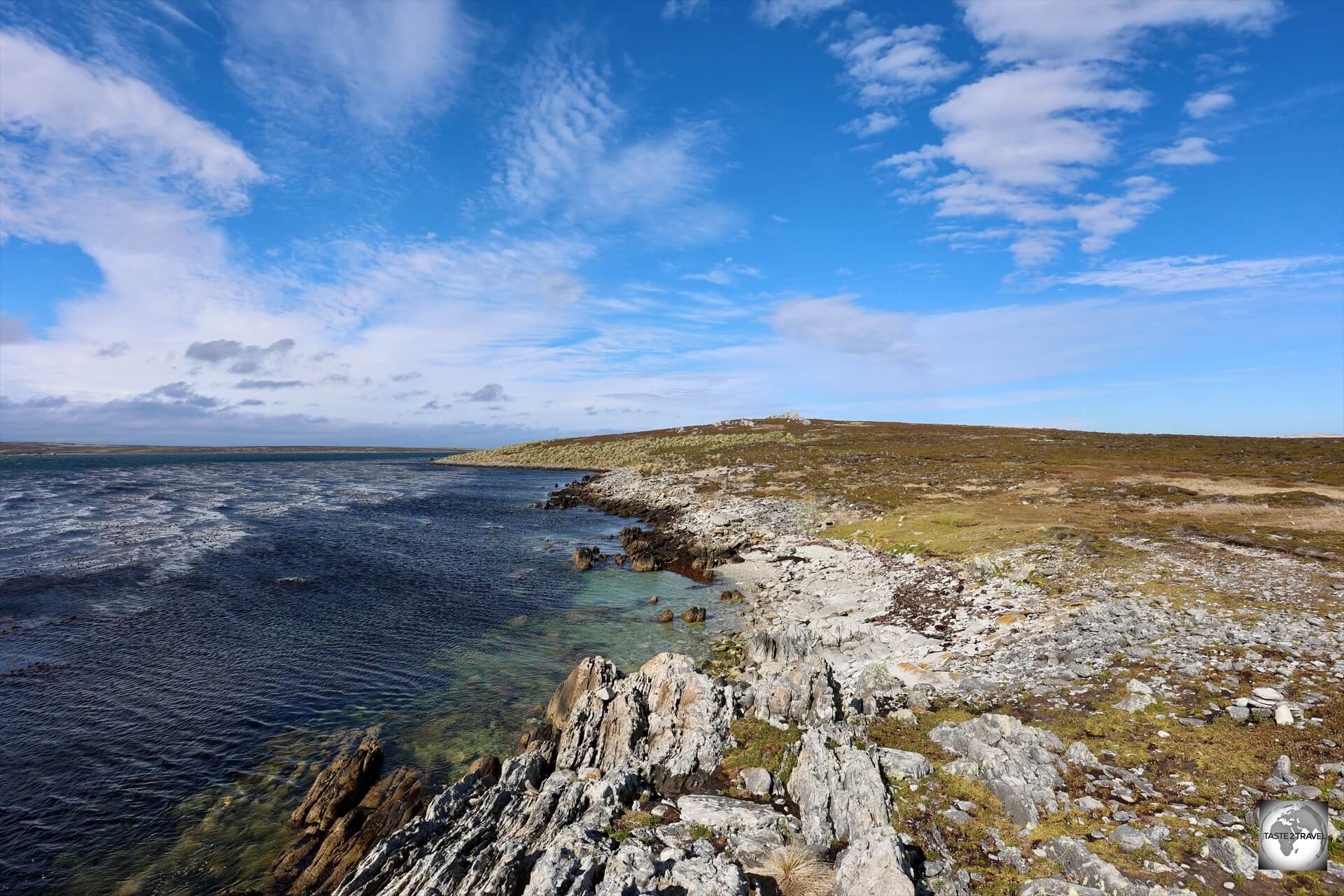 A view of the Falklands coastline near Gypsy Cove.