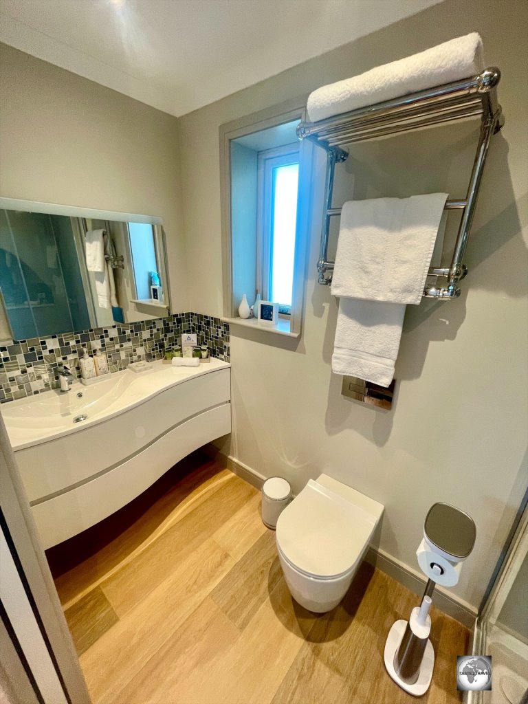The stylish bathroom at "Anchors Aweigh" in Stanley.