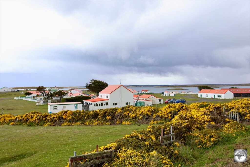 A view of Goose Green settlement, the 3rd largest settlement on the Falkland Islands.