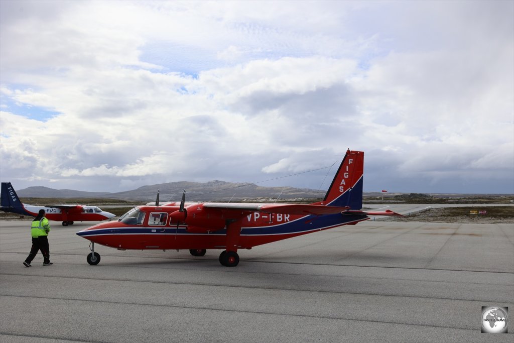 A FIGAS plane at Port Stanley Airport.
