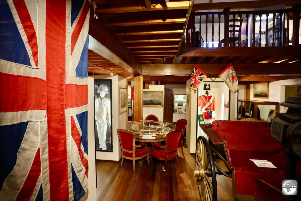 Displays, at the Saint Helena Museum in Jamestown.