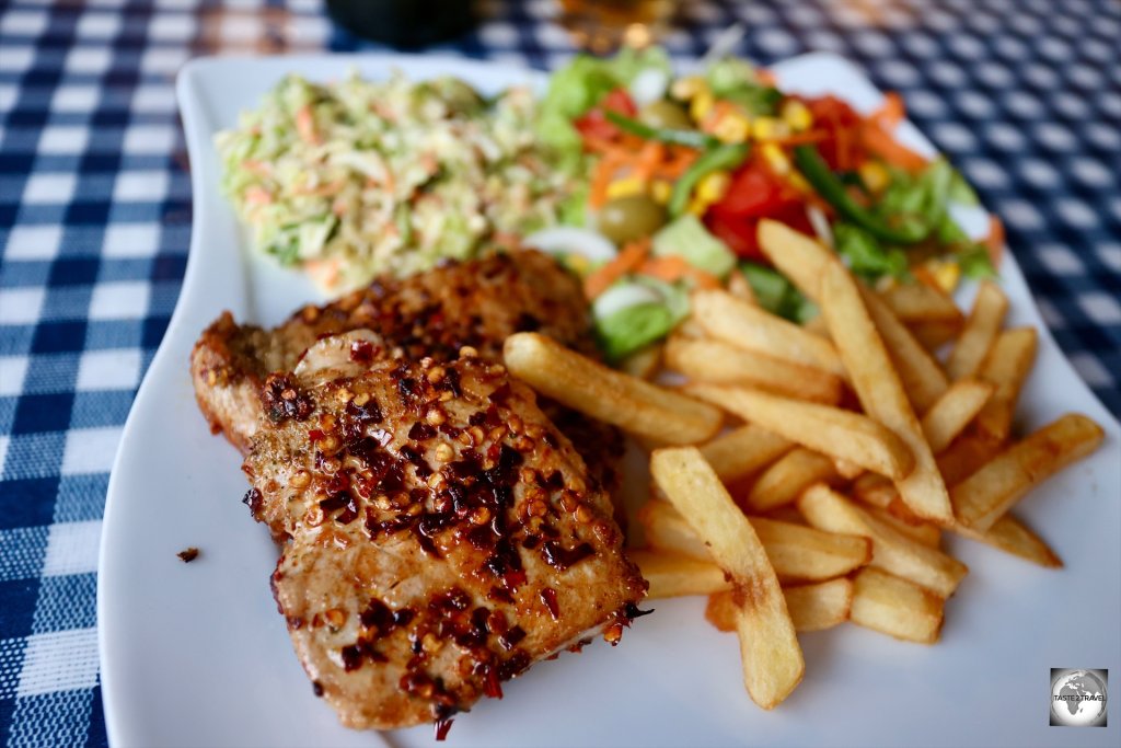 The spicy tuna steak meal which I enjoyed at Anne's Place in Jamestown.
