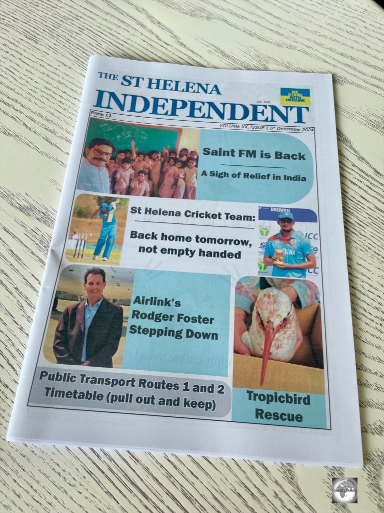 Printed once a week, The Saint Helena Independant is the only newspaper published on the island.