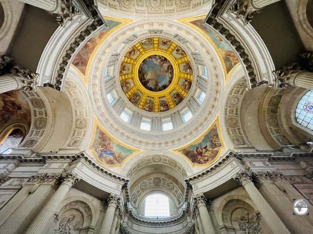 A view of the spectacular Church of the Dome at the Hôtel des Invalides in Paris.