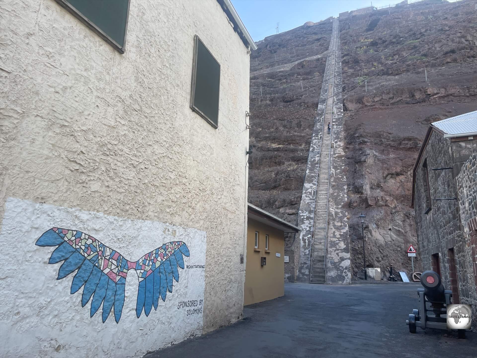 Jacob's Ladder rises up from the back laneways of Jamestown.