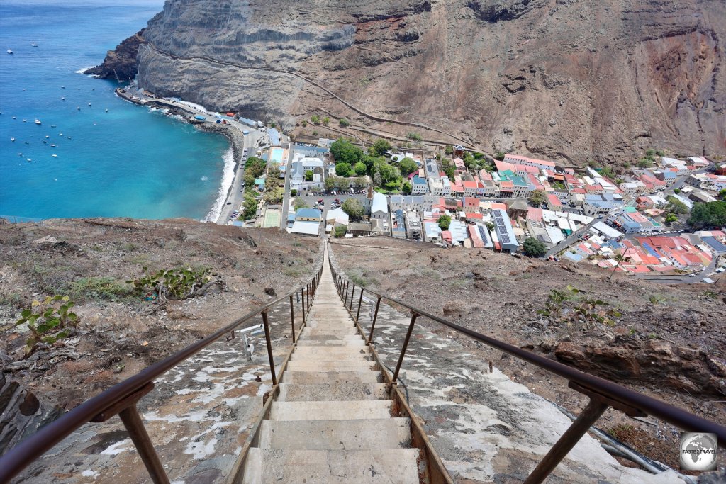 The best step exercise workout on Saint Helena, the 699-step Jacob's ladder connects Jamestown to Fort Ladder.