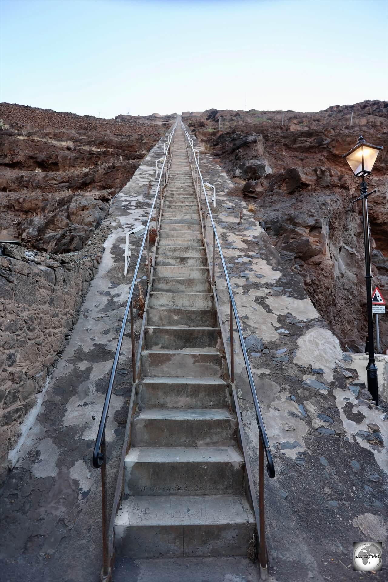 The view up the 699-step Jacob's Ladder from Jamestown.