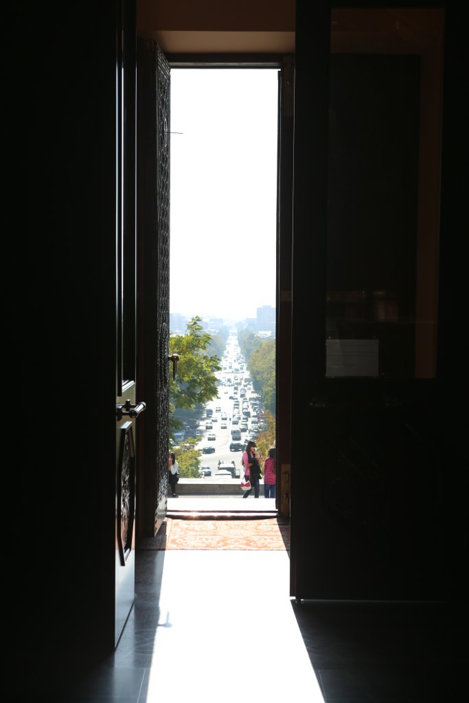 The Matenadaran is situated at the end of Mashtots Avenue, the main thoroughfare in central Yerevan.