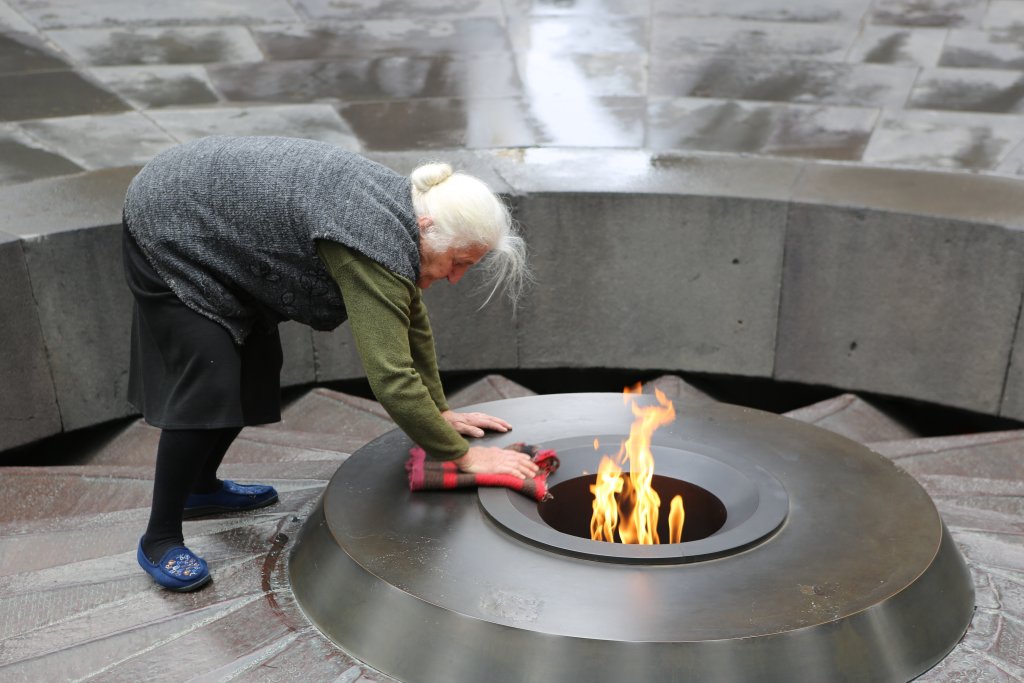 The eternal flame at the Armenian Genocide Memorial complex.