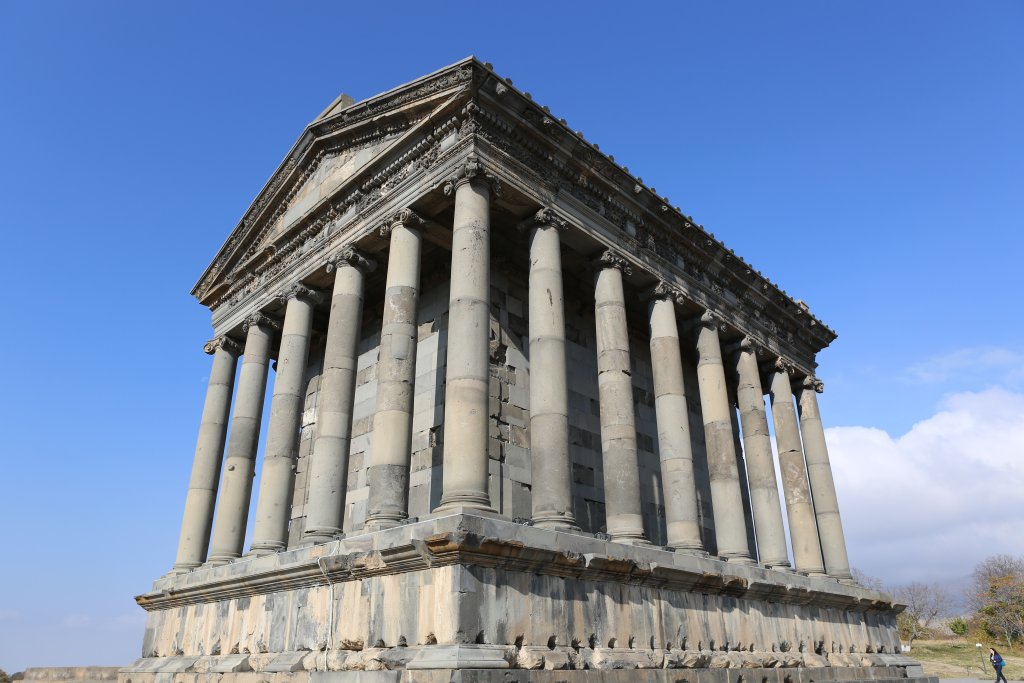 Constructed in 77 CE, under orders from King Tiridates I, Garni temple follows the general style of classical Ancient Greek architecture.