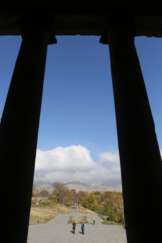 A view from inside Garni Temple, Armenia.