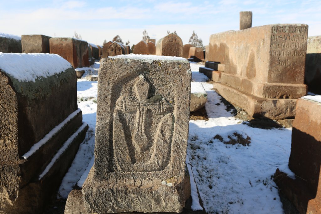 The cemetery at St. Gayane Church in Echmiadzin, Armenia.