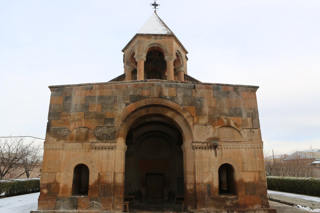 A view of the covered portico at Shoghakat Church, Etchmiadzin.