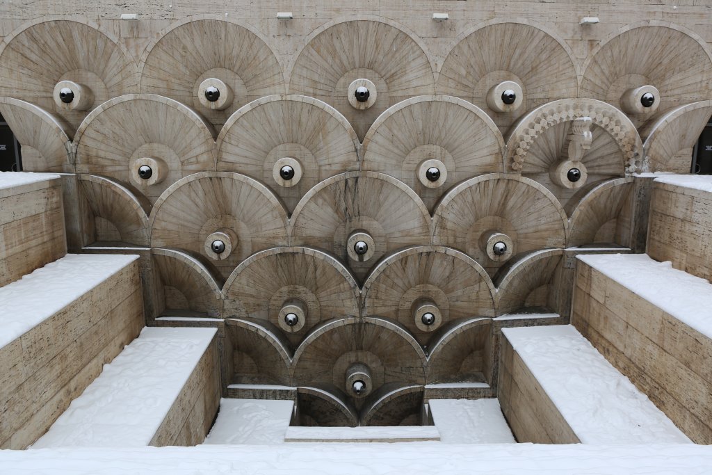 A fountain, on one of the terraces, at the Cascade complex in Yerevan.