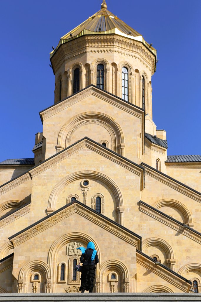 The stunningly beautiful Holy Trinity Cathedral in Tbilisi, is a highlight of Gerorgia.