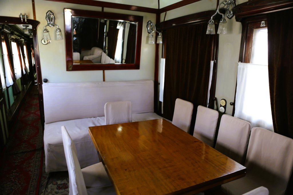 A view of the interior of Stalin's private rail car at the Joseph Stalin Museum in Gori.