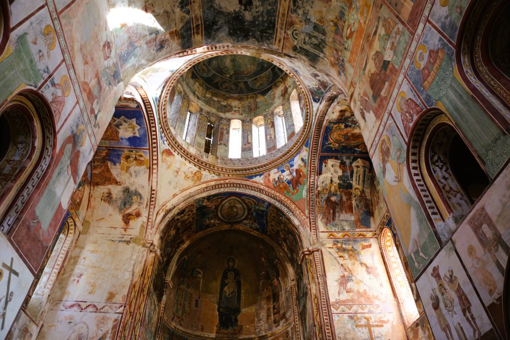 The Church of Virgin Mary the Blessed at Gelati Monastery was completed in 1130 (CE), making it nearly 900 years old.