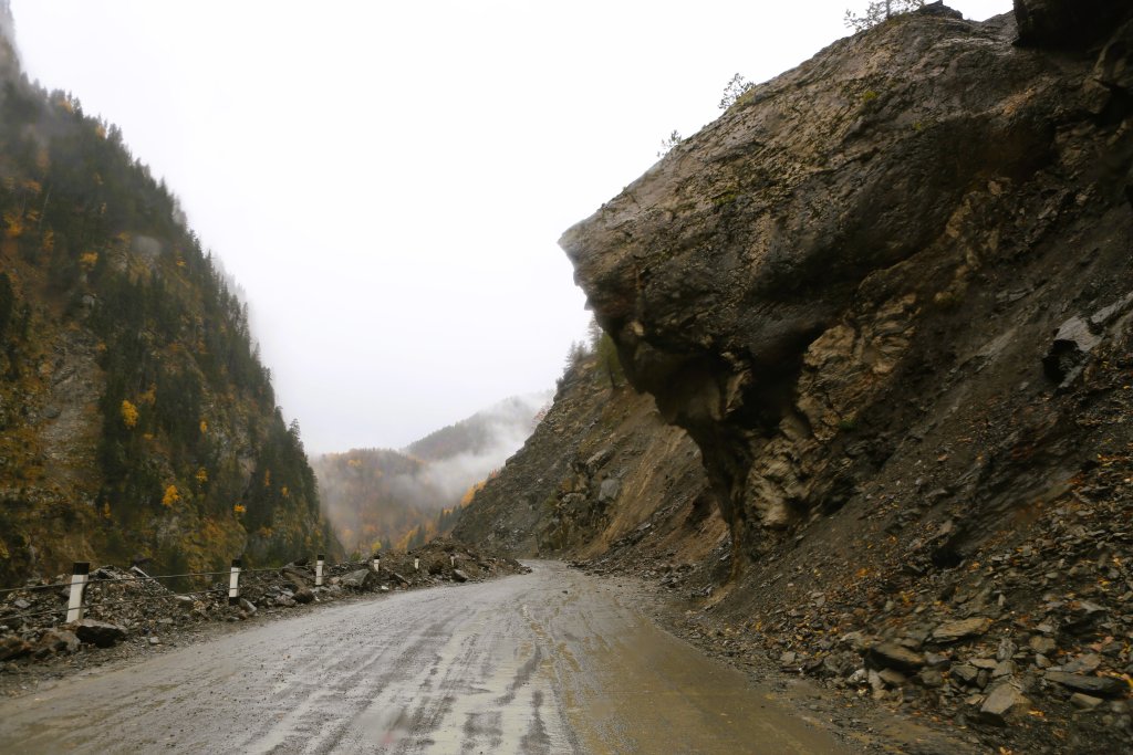 The road up to Svaneti, through the upper reaches of the Caucasus Mountains, becomes more unstable the higher you climb.