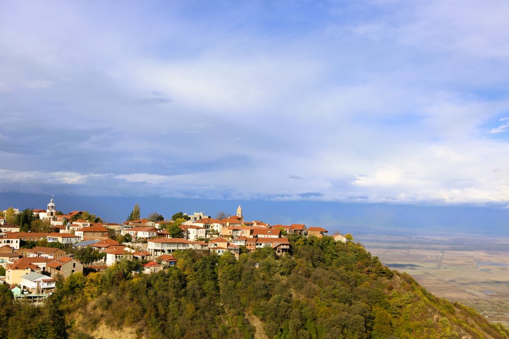 A popular tourist destination, the ancient town of Signagi is located in the Kakheti region of Georgia, the easternmost region and the wine producing capital of Georgia.