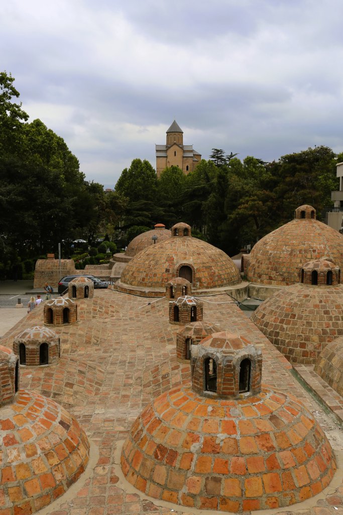 A view of the domed roof of the Gulo thermal spa in Tbilisi old town.