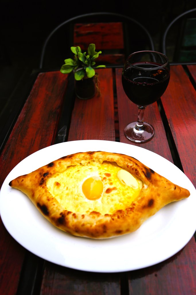 Made from Lavash bread, Khachapuri is a traditional Georgian cheese-filled flatbread, which is cooked with an egg, and served with a dollop of butter.