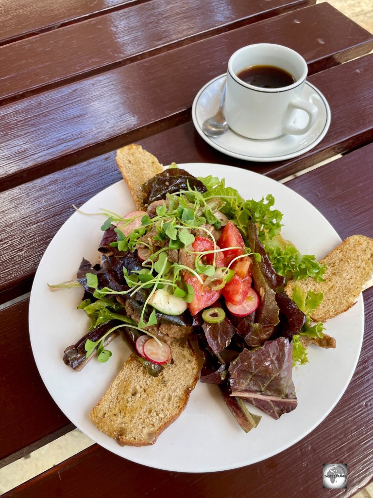 A delicious sandwich, served on hamemade bread at the St Helena Coffee Shop.