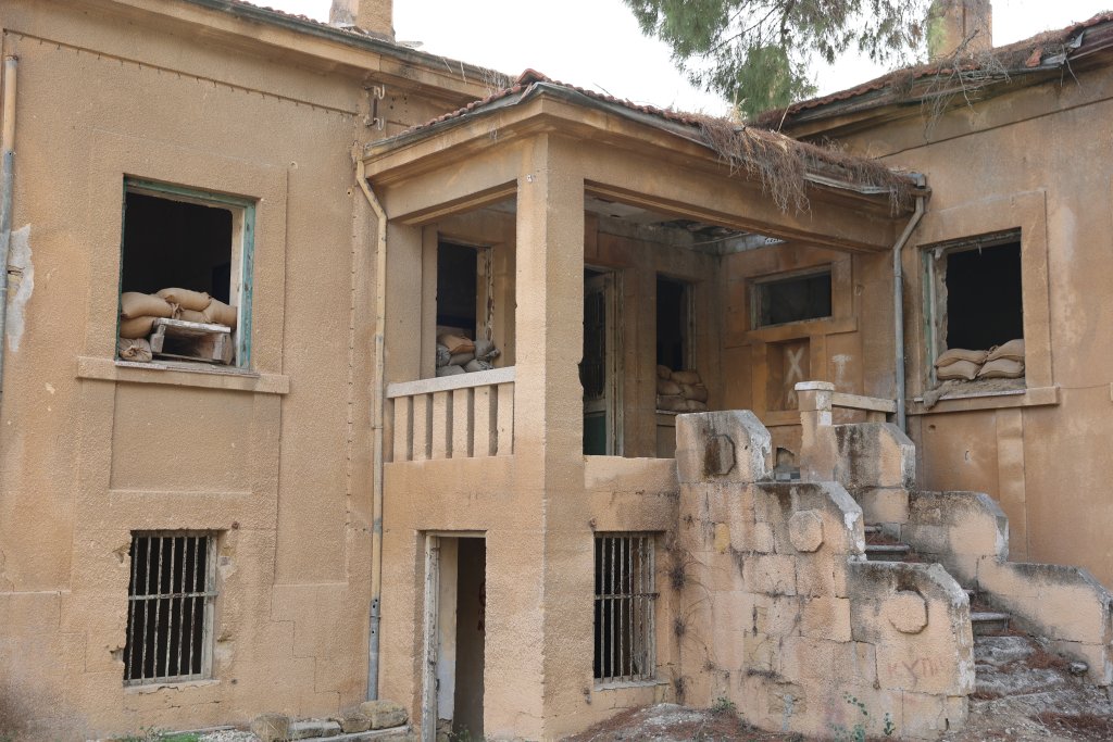 An abandoned house, inside the UN Buffer Zone in Nicosia, still bears the scars of former fighting.