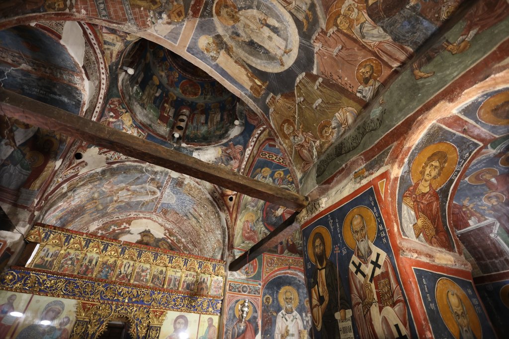 The first phase of decoration at the Church of St. Nicholas of the Roof began in the 11th-century (CE).