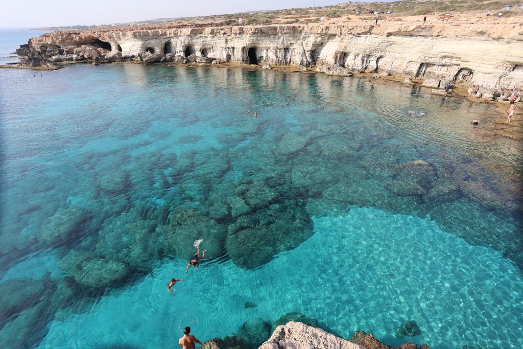 Perfect swimming conditions at the Cavo Greco National Park, which lies 8 kilometres east of Ayia Napa.